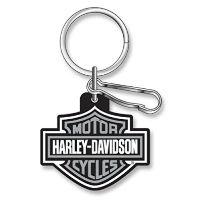Image de Harley Davidson Classic Bar &amp; Shield Key Chain with Ring Clip, Gray 4496