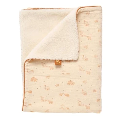 Image de Couverture bébé 75x100cm en sherpa beige