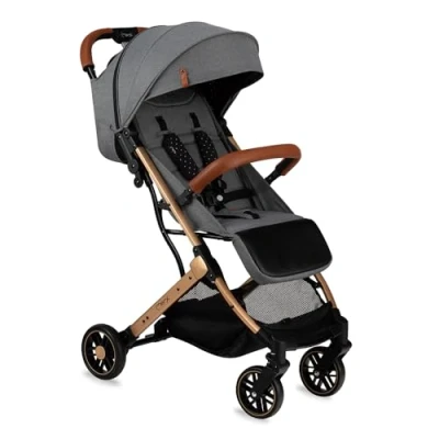 Image de poussette MoMi ESTELLE à partir de 6 mois (jusqu&#039;à 15 kg), pliante avec harnais sécurité 5 points, panier courses fonction dépliage, poignée télescopique traction
