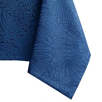 Image de AmeliaHome Nappe Effet lotus déperlant Polyester Bleu Foncé Gaia 110x180 cm