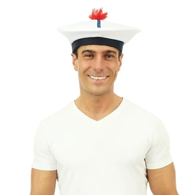 Image de P&#039;TIT CLOWN Béret Marin Adulte Parfait pour Compléter votre Déguisement Carnaval, Fêtes Costumées et Évènements à Thème