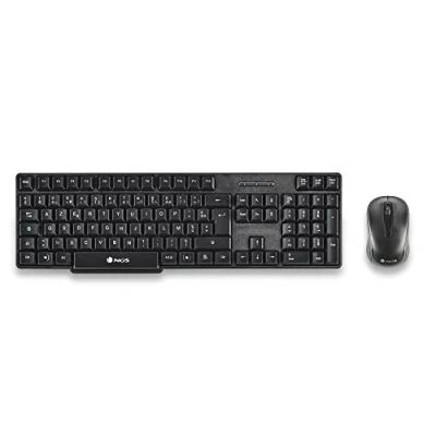 Image de NGS Euphoria Kit Souris et Clavier sans Fil 2,4 GHz, AZERTY Français, Noir