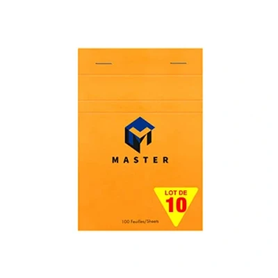 Image de Calligraphe 10706Cpack Un Lot de 10 Blocs Master Agrafés en Tête Oranges (une Marque Clairefontaine) A6 10,5x14,8 cm 100 Feuilles Petits Carreaux Papier 70 g Couverture Carte Enduite