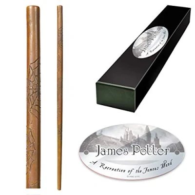 Image de The Noble Collection James Potter Character Wand 15in (37cm) Wizarding World with Name Tag Harry Film Set Movie Props Wands