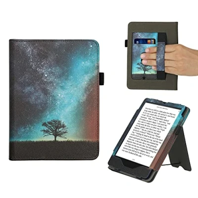 Image de kwmobile Etui Compatible avec Kindle Paperwhite 11e génération Étui à Rabat magnétique Tablette eReader Similicuir pour Bleu Gris Noir