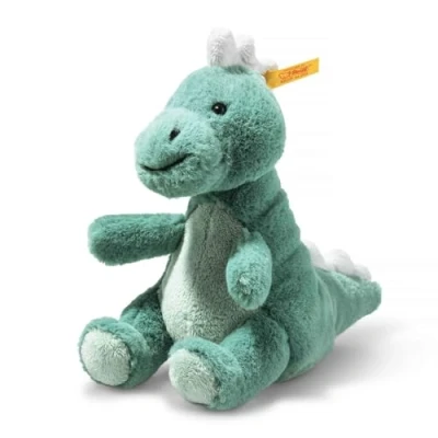 Image de Steiff Baby Soft Cuddly Friends bébé T Rex Joshi, 067242, Aqua Green, 16 cm