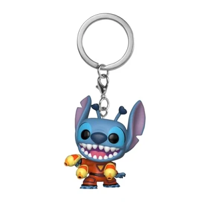 Image de Funko Pop! Keychain: Lilo &amp; Stitch with Blaster and Mini Figurine en Vinyle à Collectionner Porte clés Fantaisie