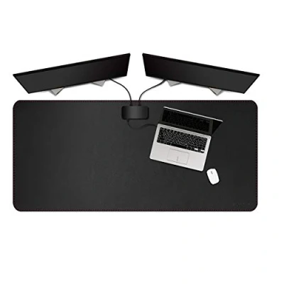 Image de ZORESYN 3XL Tapis de Souris,sous Mains en Cuir PU,imperméable Souris Gaming(Noir, 120x60CM)