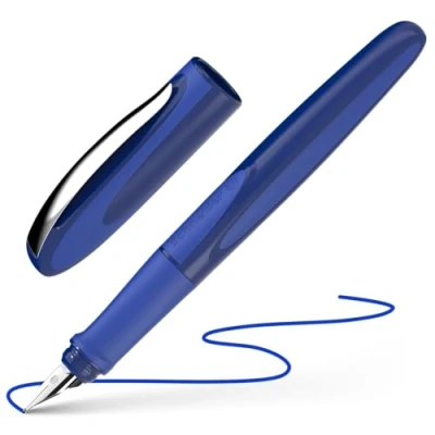 Image de Schneider Ray 168215 Stylo plume pour droitier, avec cartouche d&#039;encre standard bleu roi, spatial