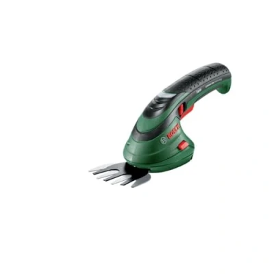 Image de Bosch Home and Garden Cisaille Taille Herbes sans Fil Isio Set (3,6 V, Largeur de Lame : 8 cm, dans Sac Souple) Vert