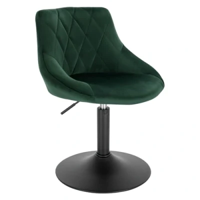 Image de WOLTU Lot de 1 Tabouret comptoir Réglable en Hauteur et pivotante,Tabouret bistrot Velours Structure métallique, 38 49.5cm, Vert Foncé, BH242dgn