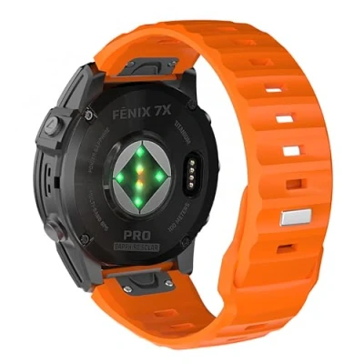Image de TiMOVO Bracelet de Montre Compatible avec Garmin Fenix 7X Pro/Fenix 7X/6X, Sport en Silicone Souple pour 6X 5X/Fenix 5X Plus/Fenix 3/Descent Descent MK2i, Orange