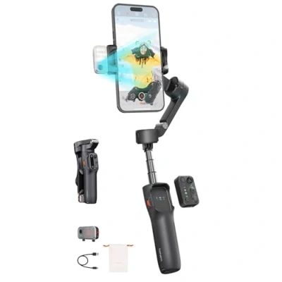 Image de hohem iSteady V3 Gimbal Stabilisator für Smartphone, AI Tracker, magnetisches Fülllicht, abnehmbare Fernbedienung, integrierte Stativ Verlängerungsstange, verbesserter