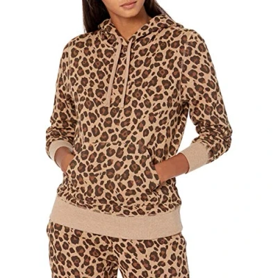 Image de Amazon Essentials Sweat à Capuche en Polaire (Disponible Grande Taille) Femme, Fauve Léopard, XXL