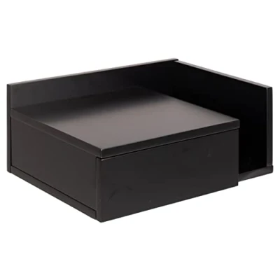 Image de AC Design Furniture Fia Table de Chevet, Bois, Noir, H: 16,5 x B: 40 T: 32 cm