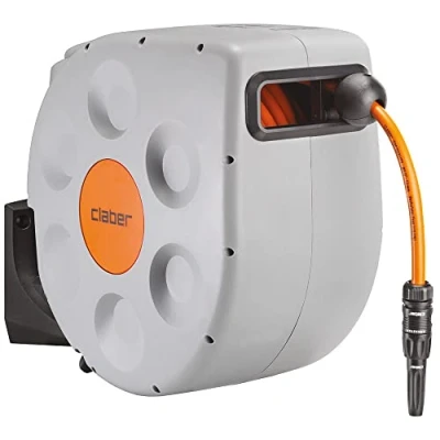 Image de Rotoroll Evolution 30 m Claber, dévidoir automatique pour montage mural équipé de Slow Rewind System