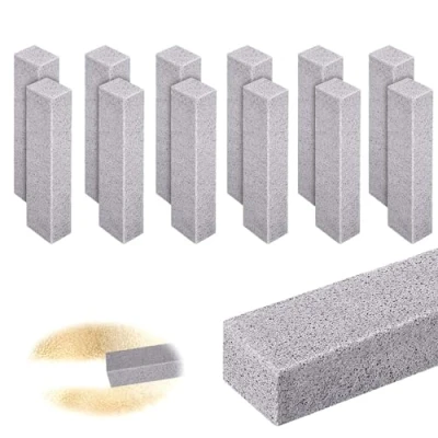 Image de Blocs de WC nettoyage 12 Pièces pour toilettes en pierre ponce avec gants nettoyage, toilettes, barbecue, cuisine, douche, lavabo