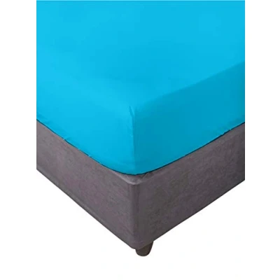 Image de Miracle Home Sábana bajera, Ajustable elástica, Suave, cómoda, antipeeling. Algodón 50% poliéster Drap Housse élastique, Doux, Confortable, Anti Boulochage. Coton Polyester, Bleu, Lit 200