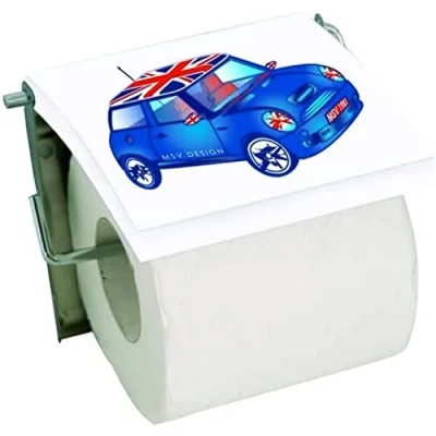Image de Porte rouleau papier WC MSV Blue XS Acier inoxydable et MDF Design moderne
