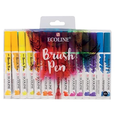 Image de Ecoline Brush Pen Set de 30 Marqueurs pointe feutre Teintes base à dégrader pour lettering, dessin &amp; journaling