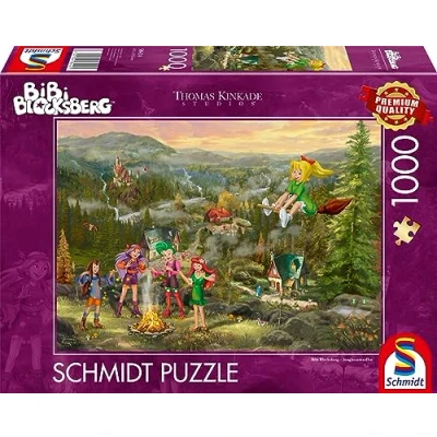 Image de Schmidt Spiele 58424 Puzzle 1000 pièces Thomas Kinkade, Kiddinx, Bibi Blocksberg, Coloré