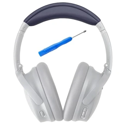 Image de AHG QC35 ii bandeau / Kit de coussinets pour bandeau, compatible avec les casques Bose QuietComfort 35 (MNB). Design haut gamme Assemblage à faire soi même sans couture