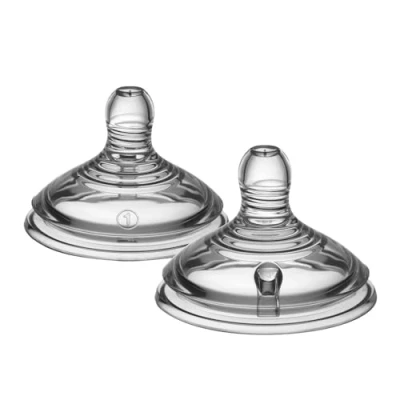 Image de Tommee Tippee Tétines de Biberon Closer to Nature, Imitant le Sein Maternel avec Valve Anti Colique, Débit Lent, 0 Mois+, Lot 2