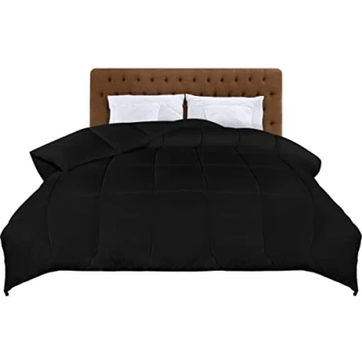 Image de Utopia Bedding Couette 135 x 200 cm, légère avec Rembourrage en Polyester pour 4 Saisons, Microfibre 1 Personne (Noir)
