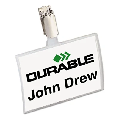 Image de Durable 821619 Porte badge CLICK FOLD avec clip pour 54 x 90 mm Polypropylène Transparent Boîte de 25