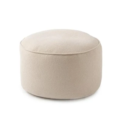 Image de Lumaland Pouf de la Gamme Teddy Tabouret d&#039;intérieur avec Rembourrage Fauteuil Compact Perles EPS 3 en 1 : Pouf, Table et Repose Pieds Petit Moelleux Diamètre 25 x 45 cm