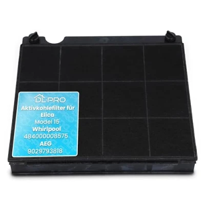 Image de DL pro Filtre à charbon actif compatible avec Elica Mod.15 AEG ELectrolux Bauknecht Whirlpool Ikea 225 x 212 mm