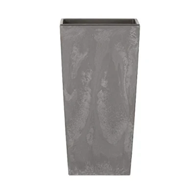 Image de 35 L Prosperplast Urbi Square Effect pot haut en plastique avec réservoir gris clair, 55 (H) x 29,5 (L) (P) cms