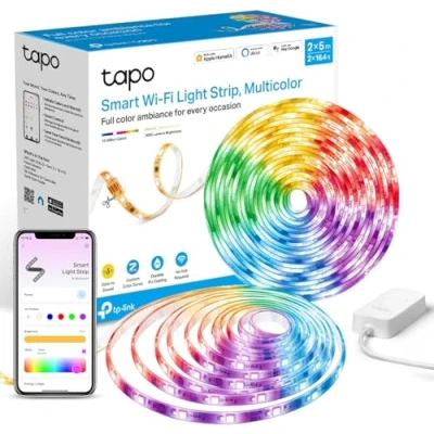 Image de Tapo Ruban LED Connecté WiFi RGBWIC 10m (5m*2), Bande Chambre Multicolore, Compatible avec HomeKit, Alexa et Google Home, Contrôle de segment, 16 millions couleurs, L930 10