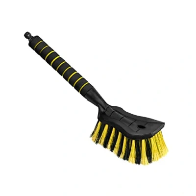 Image de ToM PaR Brosse de Lavage I à Eau avec raccordement l&#039;eau Ouverture Rapide du Robinet d&#039;eau Poils serrés Poignée Confortable Voiture Jardin Longueur: 54 cm Jaune
