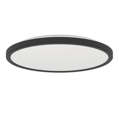 Image de Eglo connect.z Smart Home plafonnier LED de salle bain Rovito Z, ZigBee, app et commande vocale Alexa, blanc chaud froid, RGB, à intensité variable, noir, IP44, Ø 30 cm