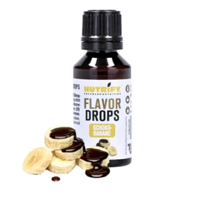Image de NUTRIFY Flavor Drops Chocolat Banane 30 ml Gouttes d&#039;arôme sans calories Plus de goût dans les aliments et boissons, sucre, gras, végétalien, colorants artificiels