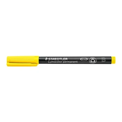 Image de Staedtler Lumocolor 314 Feutre Permanent Pointe Biseautée 1 À 2,5 Mm Jaune Lot de 10