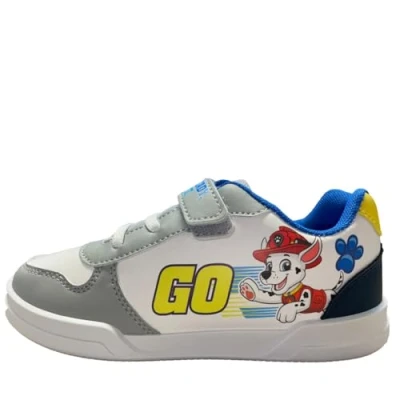 Image de Chaussure Pat Patrouille Garçon et Fille d’Age 2 à 6 ans, Basket de Mode avec Marcus Chase 29 EU, Sneaker Scratch pour Enfants, Parfait École, Maternelle ou Extérieur, Blanc