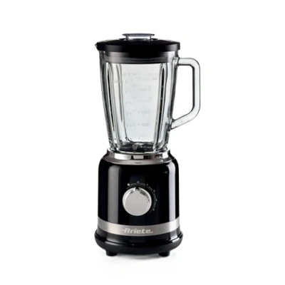Image de Ariete 585 Mixeur moderne, 1000 W, capacité 1,5 L, 4 vitesses + fonction pulse, tasse en verre gradué, lames acier inoxydable, noir