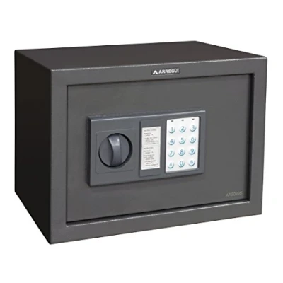 Image de ARREGUI Class T25EB coffre fort en acier avec serrure électronique, clavier à code programmable, de sécurité pour la maison, clé d&#039;urgence, 25 x 35 cm, 17 L