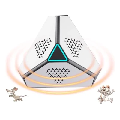 Image de ultrasons pour Rats, répulsif à Souris, 2025 Souris et Rats 360 avec lumière LED rongeurs parasit araignées Papillons Fourmis