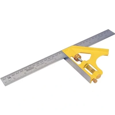 Image de Stanley 2 46 143 Équerre à Combinaison Die Cast multi Usage 30x14x2 cm Fiole Intégrée 360 Graduation en mm et Pouces Lame Acier Inoxydable Résistant Réglage Aisé