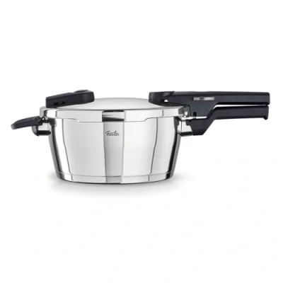 Image de Fissler Vitaquick Autocuiseur (3,5 l, 22 cm) Marmite À Pression En Acier Inoxydable, 2 Niveaux De Cuisson, Fabrication Allemagne, Compatible Induction