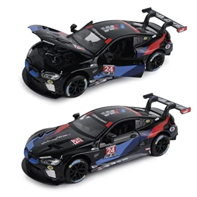 Image de TURBO CHALLENGE BMW M8 GTE 2020 Daytona Die Cast 029074 1/32 Voiture Rétro Friction Noir Métal À Partir de 4 Ans