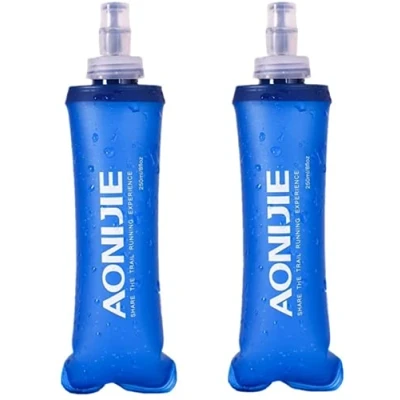 Image de AONIJIE 2 pièces pliable TPU Flacon souple de bouteille d&#039;hydratation d&#039;eau sport en plein air Pour la course à pied Camping randonnée vélo (250ml 2pcs)