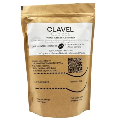 Image de CAFE SIN INTERMEDIARIOS Café Colombie Margarita En Grano non moulu 1 Kg Torréfié hebdomadairement et fraîchement emballé Intensité de saveur légère Idéal pour noir