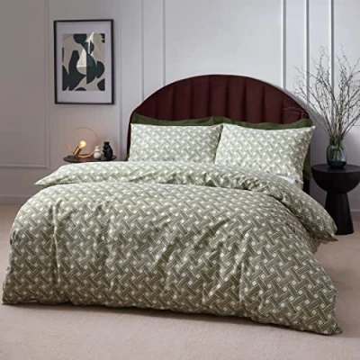 Image de Hoem Ensemble de Housse Couette Abstrait Alexa en Coton Riche.