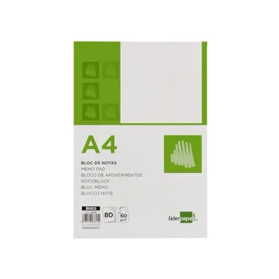 Image de Liderpapel 03341 Bloc Notes Couvert Recarton Imprimé 250G/M2 A4 297 x 210mm Papier Vert
