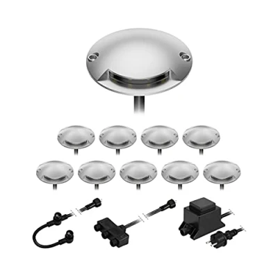 Image de ledscom.de Lampe LED de sol en saillie Bunda, 1 flamme, pour l&#039;extérieur, carrossable, blanc chaud, lot 10