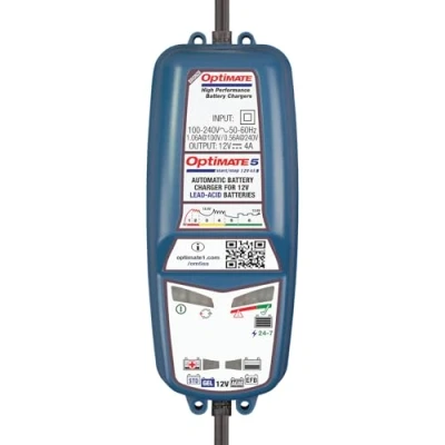 Image de OptiMATE TM220 4A Chargeur de Batterie OptiMate5, Bleu, 5 Start/Stop 12V
